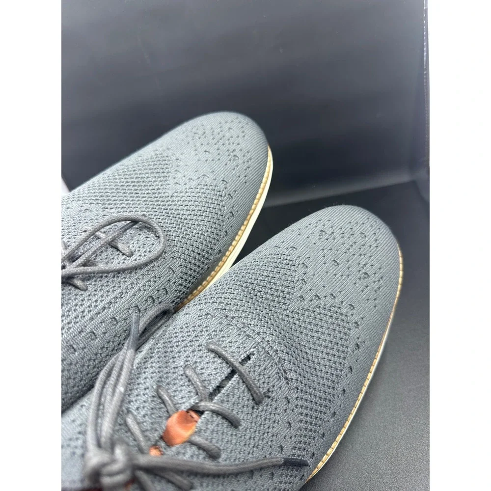 Cole Haan Mens Grand.OS Stitchlite Knit Wingtip Oxford Shoes Grey Size 12M